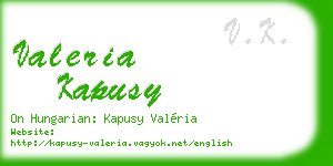 valeria kapusy business card