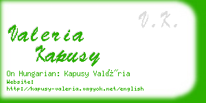 valeria kapusy business card